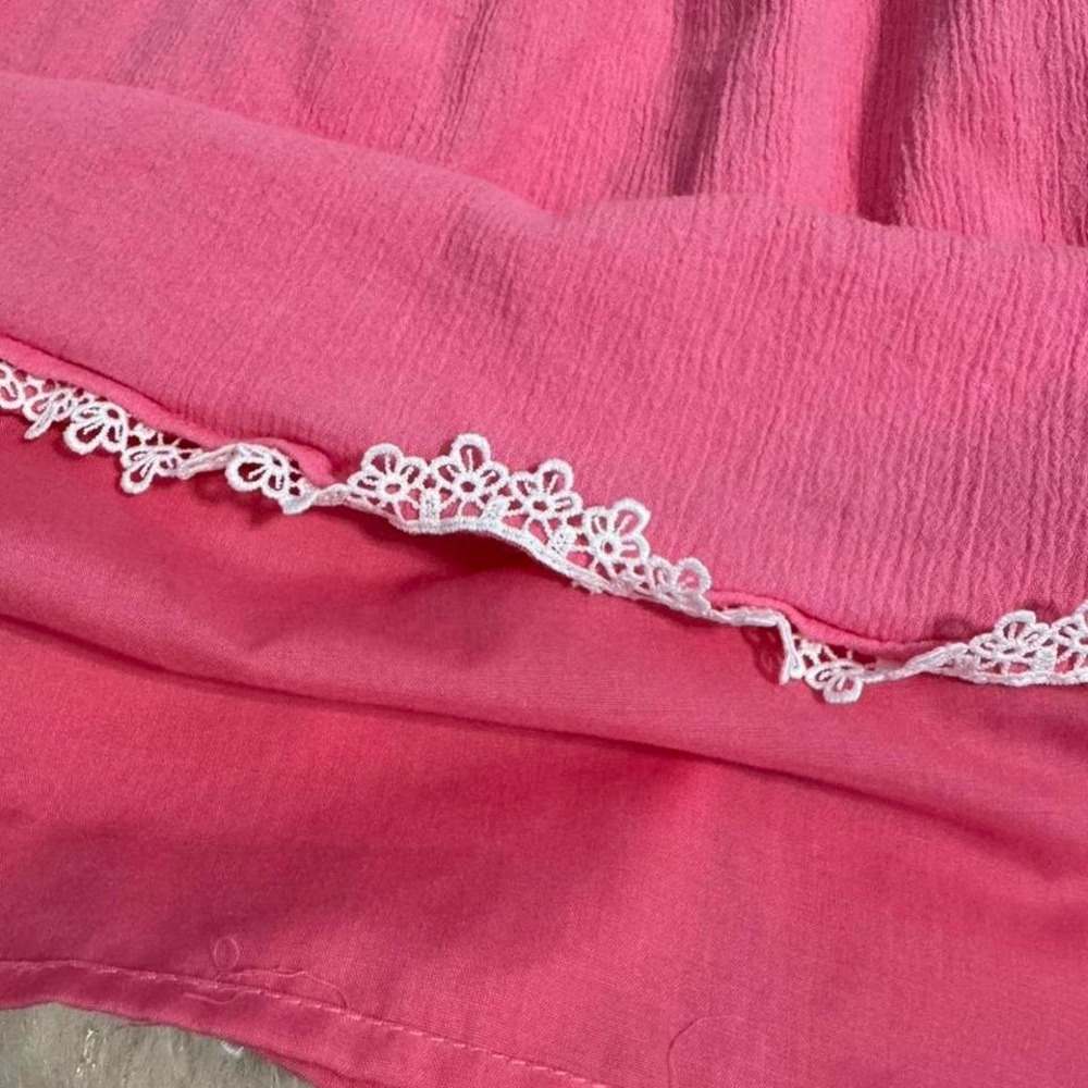 Haute Hippie Kids Style pink babydoll dress with crochet daisy size 4t/5t - Picture 7 of 8